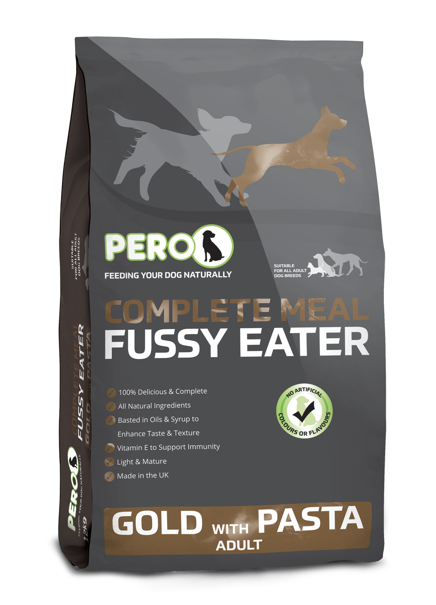 Pero Complete Meal Fussy Eater Gold With Pasta Dry Dog Food - 12kg